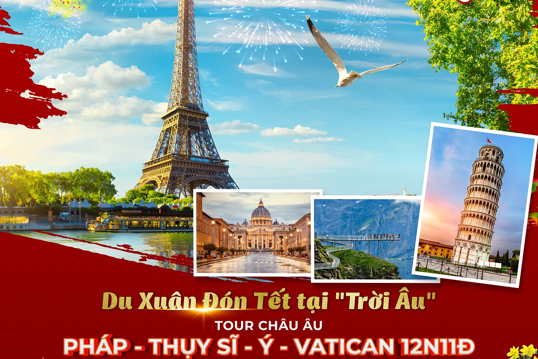 Du lịch Châu Âu Tết 2024 – Tour Pháp – Thụy Sĩ – Ý – Vantican